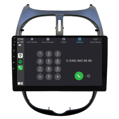 Peugeot 206 Android Multimedya Sistemi (2006-2011) CRV-4427XAA