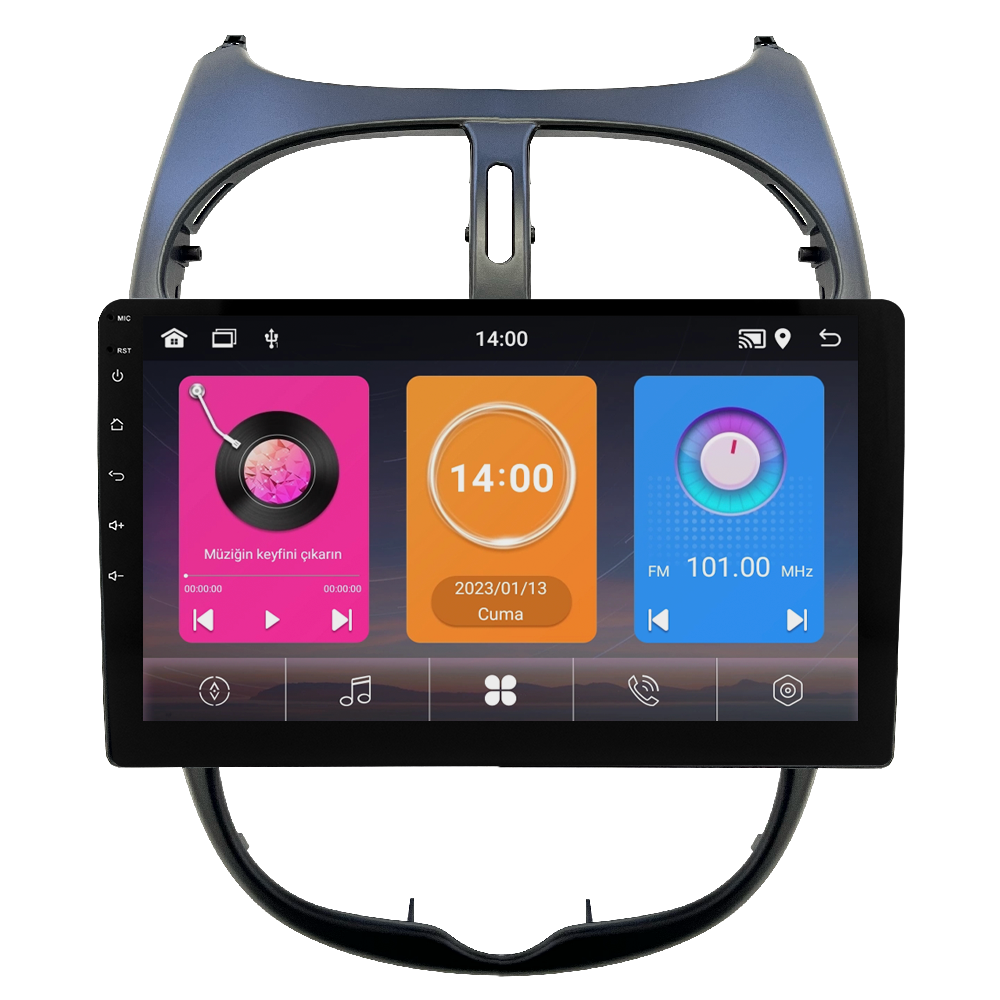 Peugeot 206 Android Multimedya Sistemi (2006-2011) CRV-4427XAA