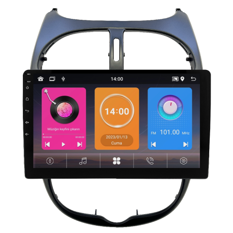 Peugeot 206 Android Multimedya Sistemi (2006-2011) CRV-4427XAA