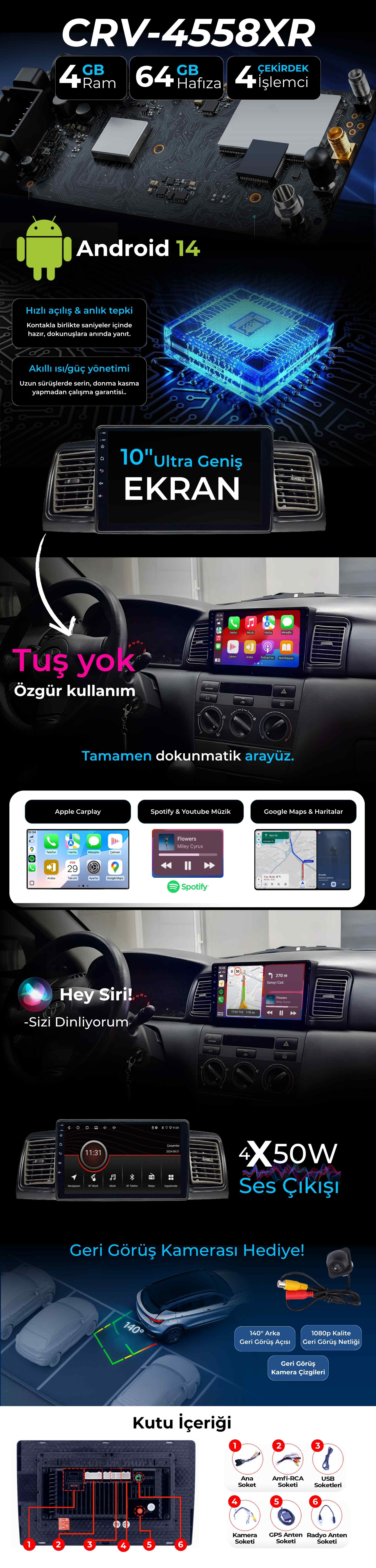 Toyota Corolla Android Multimedya Sistemi (2002-2006) CRV-4558XR