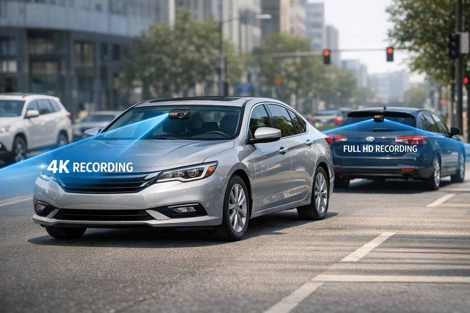 Ön ve arka kamera kayıt kapsama diyagramı