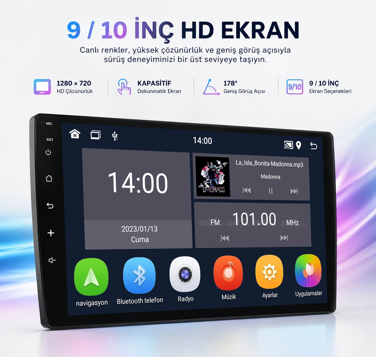 XA Serisi 9 ve 10 inç HD dokunmatik ekran