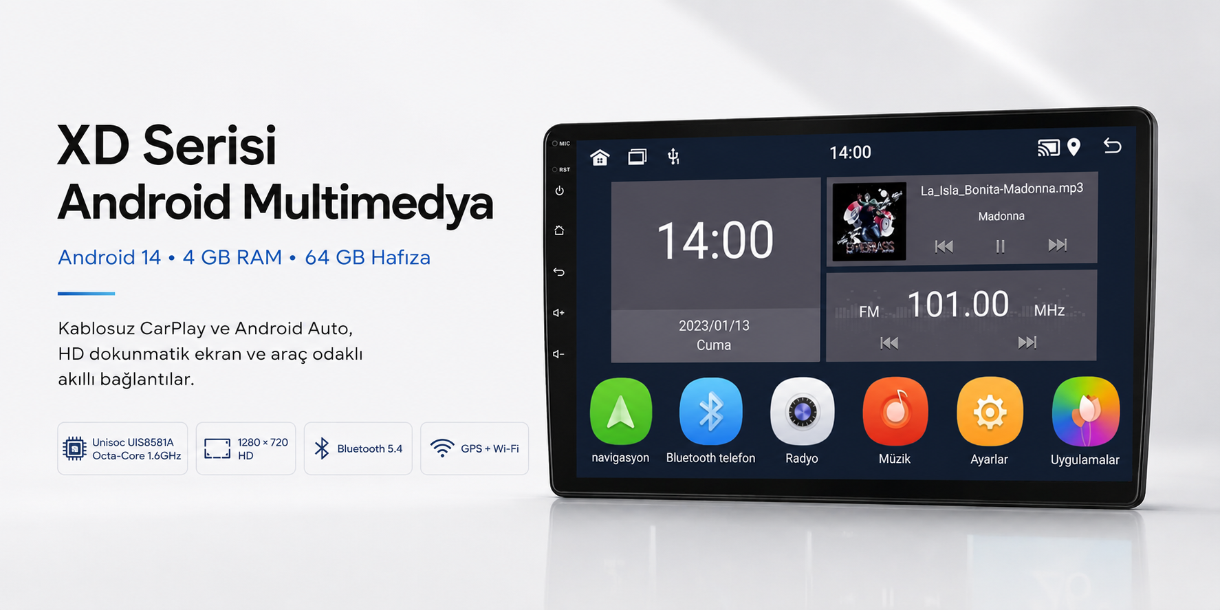 XA Serisi Android multimedya sistemi