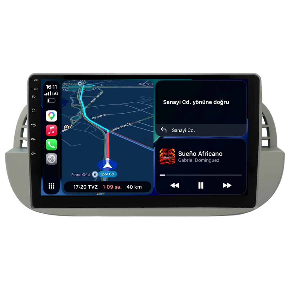 Fiat 500 Multimedya Sistemi Beyaz Çerçeve (2008-2014) CRV-4652XA