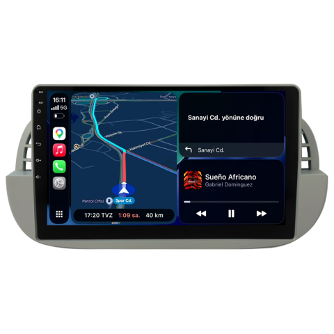Fiat 500 Multimedya Sistemi Beyaz Çerçeve (2008-2014) CRV-4652XA
