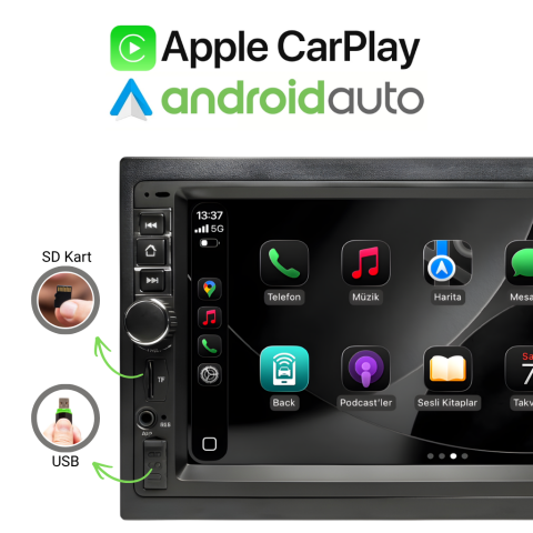 Universal Double Din Android Multimedya Sistemi CRV-4001XD