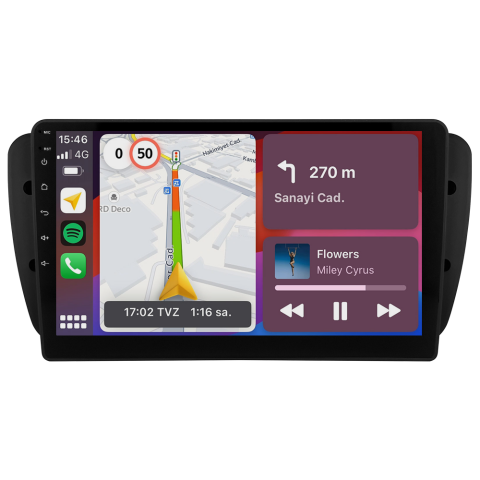 Seat Ibiza 2009-2012 Android 14 Multimedya Sistemi | CarPlay, Android Auto, Geri Görüş Kamera