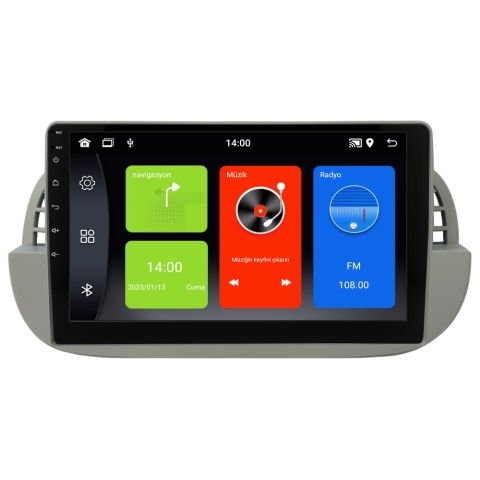 Fiat 500 Multimedya Sistemi Beyaz Çerçeve (2008-2014) CRV-4652XDAW