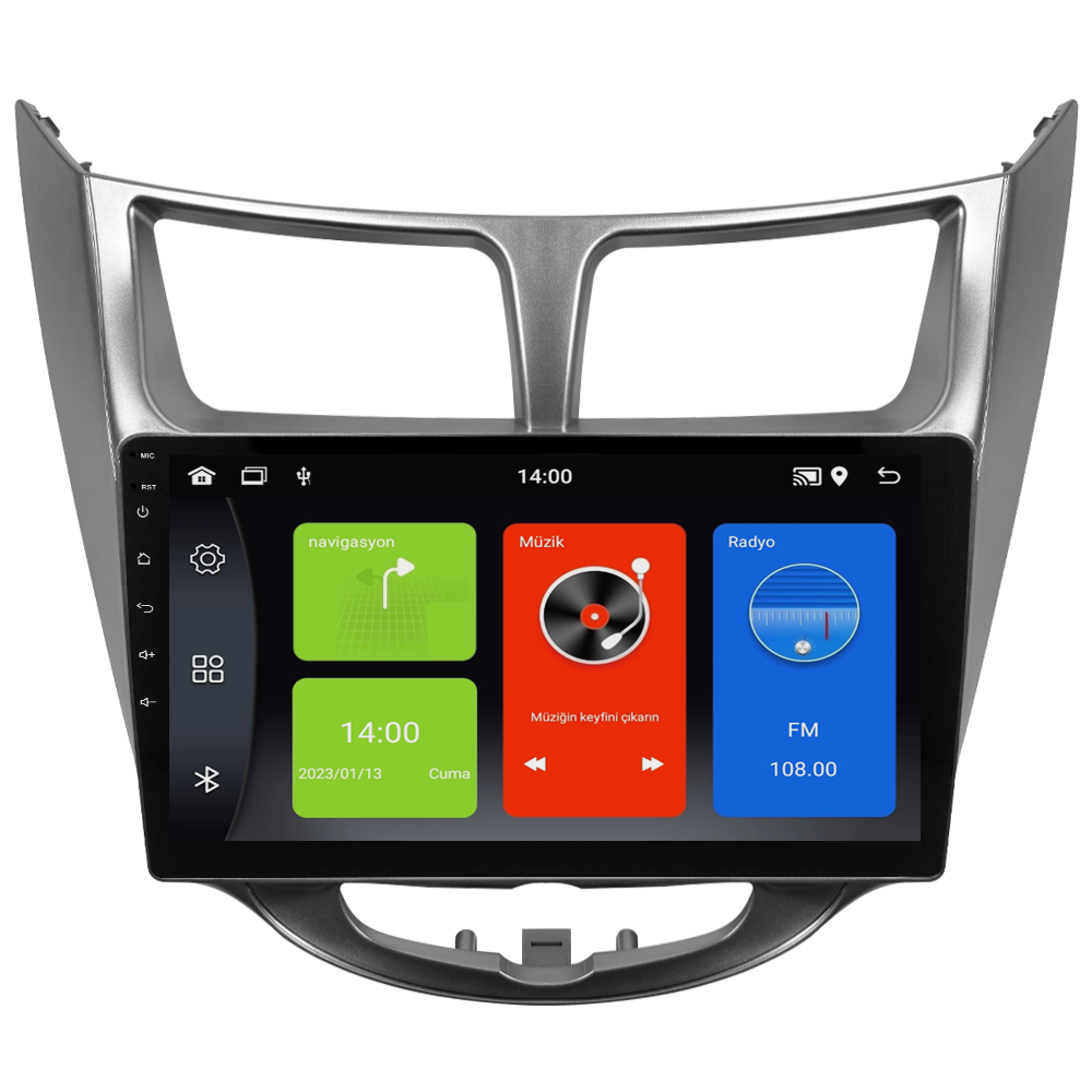 Hyundai Accent Blue Android Multimedya Sistemi (2011-2017) CRV-4260XDA Gri Çerçeve