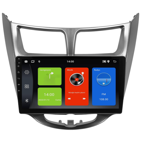 Hyundai Accent Blue Android Multimedya Sistemi (2011-2017) CRV-4260XDA Gri Çerçeve
