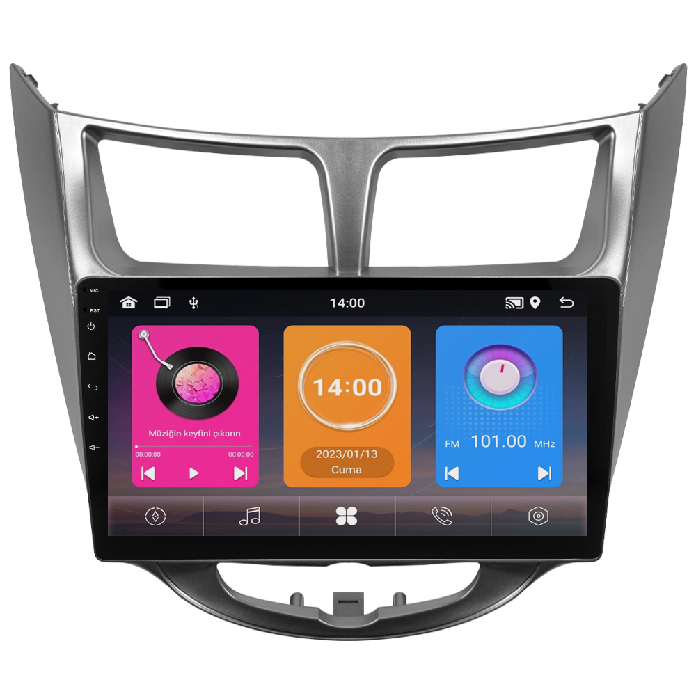 Hyundai Accent Blue Android Multimedya Sistemi (2011-2017) CRV-4260XAA Gri Çerçeve