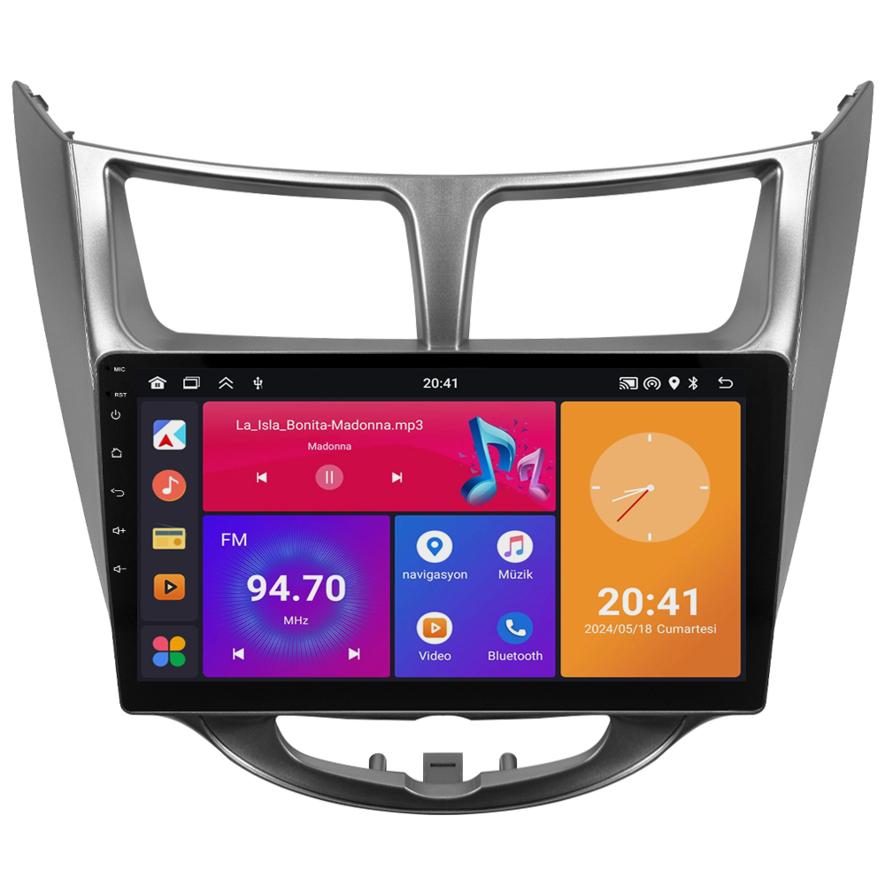 Hyundai Accent Blue Android Multimedya Sistemi (2011-2017) CRV4260XP Gri Çerçeve