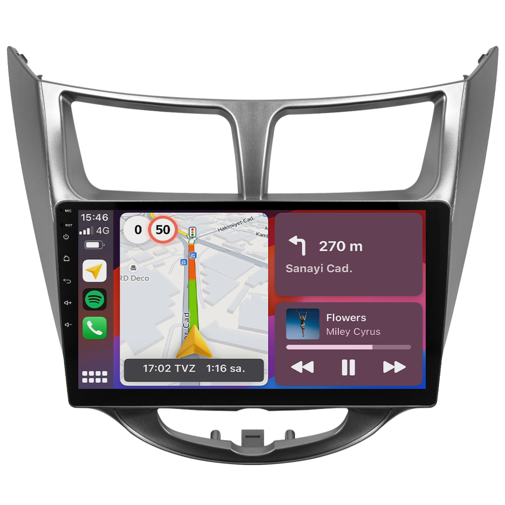 Hyundai Accent Blue Android Multimedya Sistemi (2011-2017) CRV4260XP Gri Çerçeve