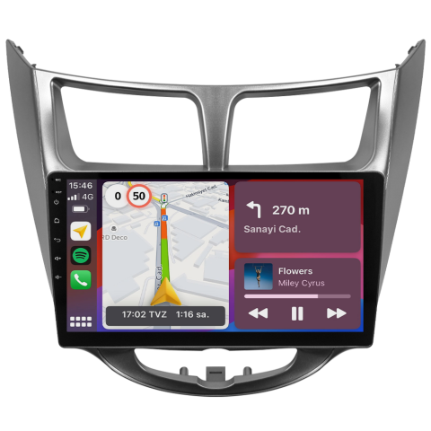 Hyundai Accent Blue Android Multimedya Sistemi (2011-2017) CRV4260XP Gri Çerçeve
