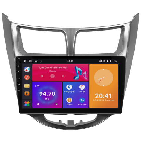 Hyundai Accent Blue Android Multimedya Sistemi (2011-2017) CRV4260XP Gri Çerçeve