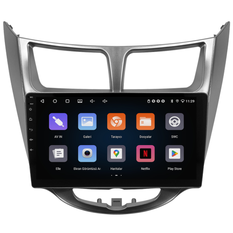 Hyundai Accent Blue Android Multimedya Sistemi (2011-2017) CRV-4260XR Gri Çerçeve