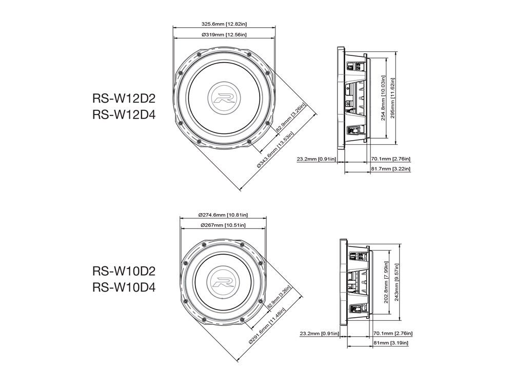 Alpine RS-W10D4 R-Serisi Slip Tip Subwoofer (25cm)