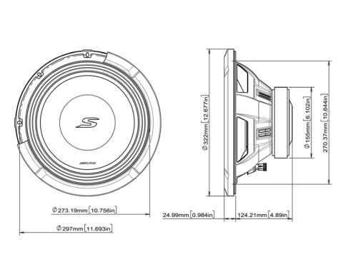 Alpine S2-W12D4 S-Serisi Subwoofer (30cm)