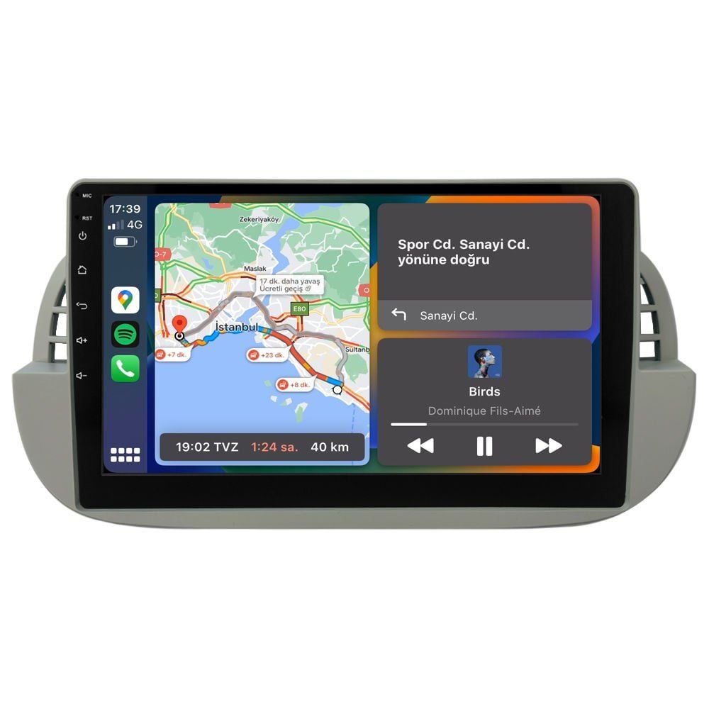 Fiat 500 Multimedya Sistemi Beyaz Çerçeve (2008-2014) CRV-4652XAAW