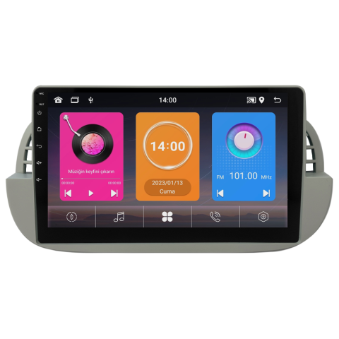 Fiat 500 Multimedya Sistemi Beyaz Çerçeve (2008-2014) CRV-4652XAAW
