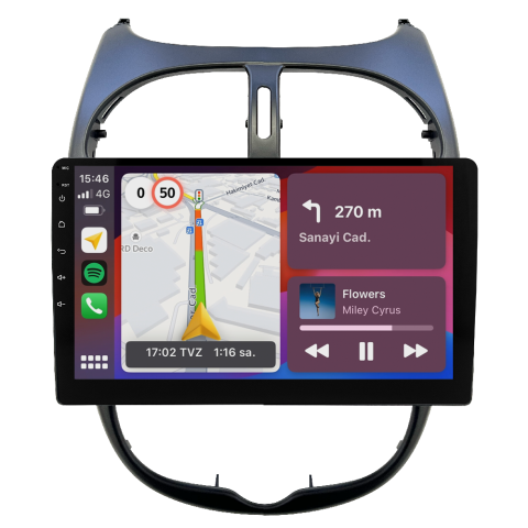 Peugeot 206 Android Multimedya Sistemi (2006-2011) CRV4427XP