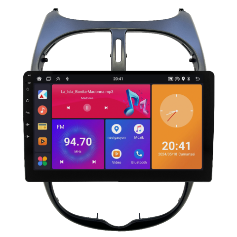 Peugeot 206 Android Multimedya Sistemi (2006-2011) CRV4427XP
