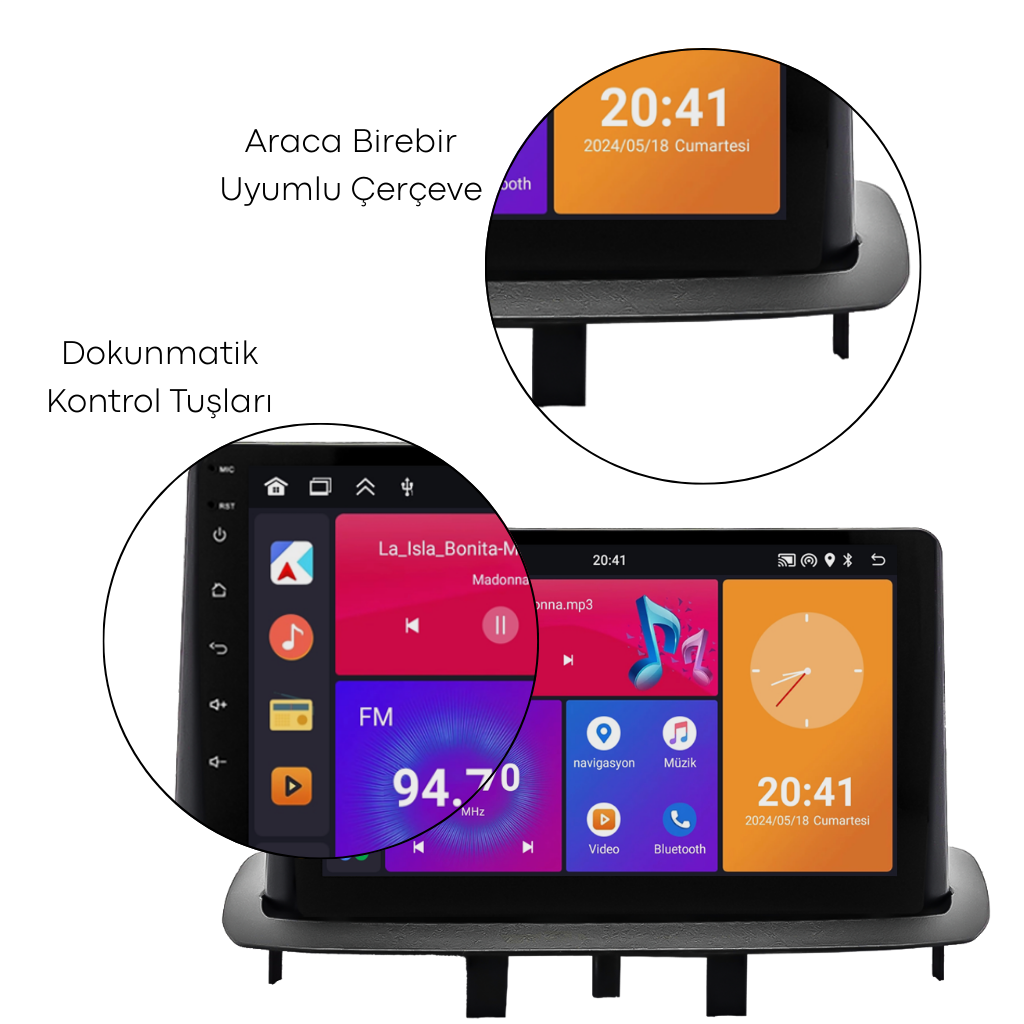 Renault Fluence Android Multimedya Sistemi (2010-2015) CRV4445XP