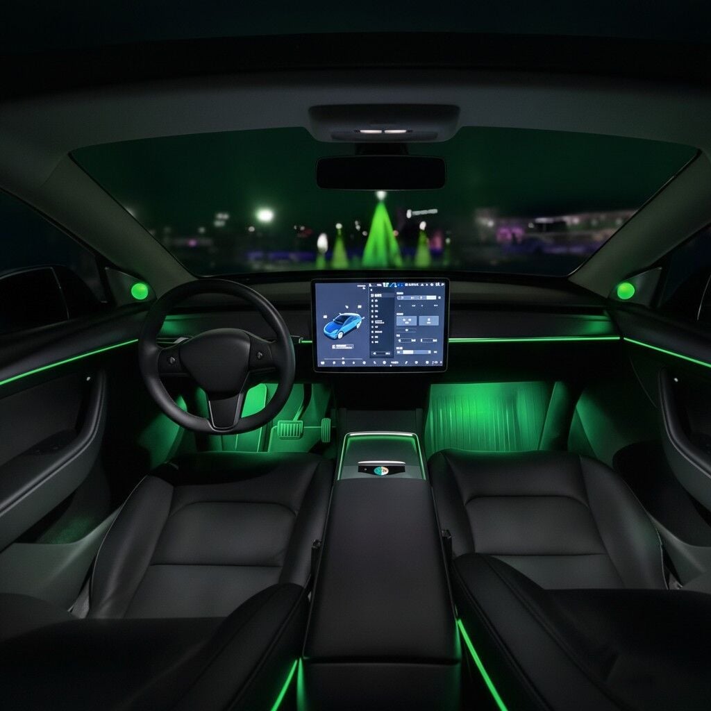 Tesla Model Y Ambiyans Aydınlatma Seti (2020-2024) 64 Renk İç Mekan Işık Paketi Montaj Dahil