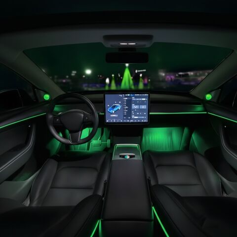 Tesla Model Y Ambiyans Aydınlatma Seti (2020-2024) 64 Renk İç Mekan Işık Paketi Montaj Dahil