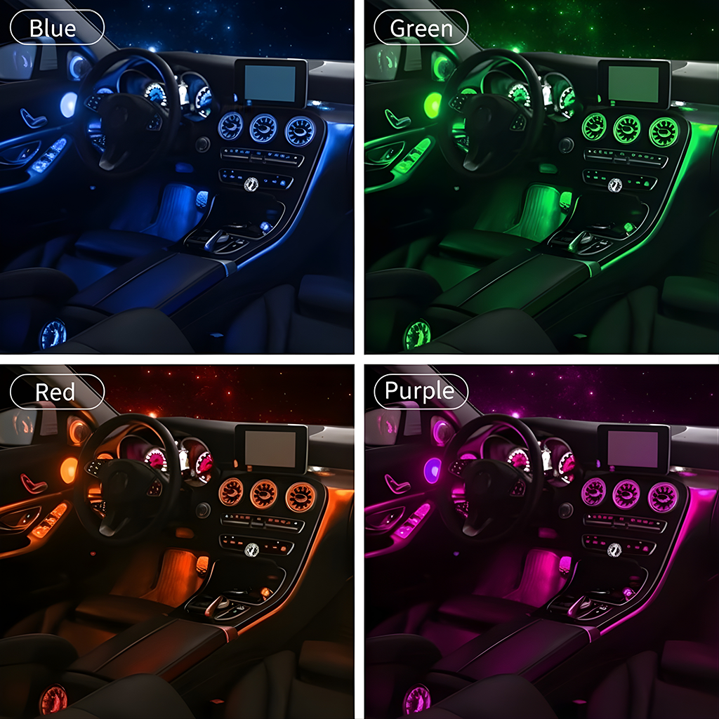 Mercedes W205 C Serisi Ambiyans Aydınlatma Seti 64 Renk İç Mekan Işık Paketi Montaj Dahil