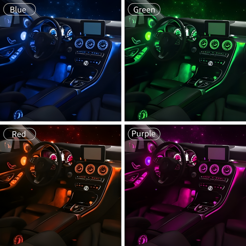 Mercedes W205 C Serisi Ambiyans Aydınlatma Seti 64 Renk İç Mekan Işık Paketi Montaj Dahil