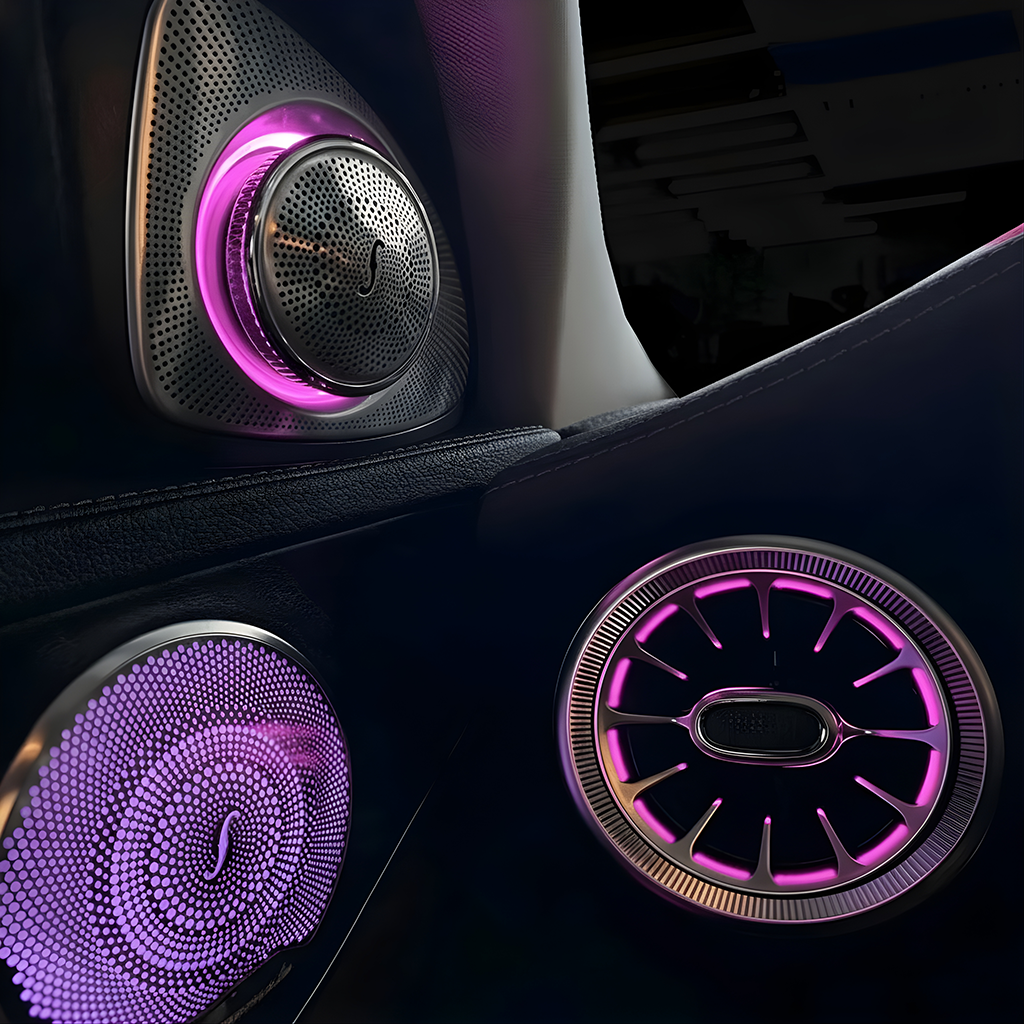 Mercedes W205 C Serisi Ambiyans Aydınlatma Seti 64 Renk İç Mekan Işık Paketi Montaj Dahil