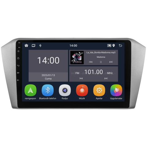 Volkswagen Passat B8 Android Multimedya Sistemi (2015-2023) CRV-4574XD Gri Çerçeve