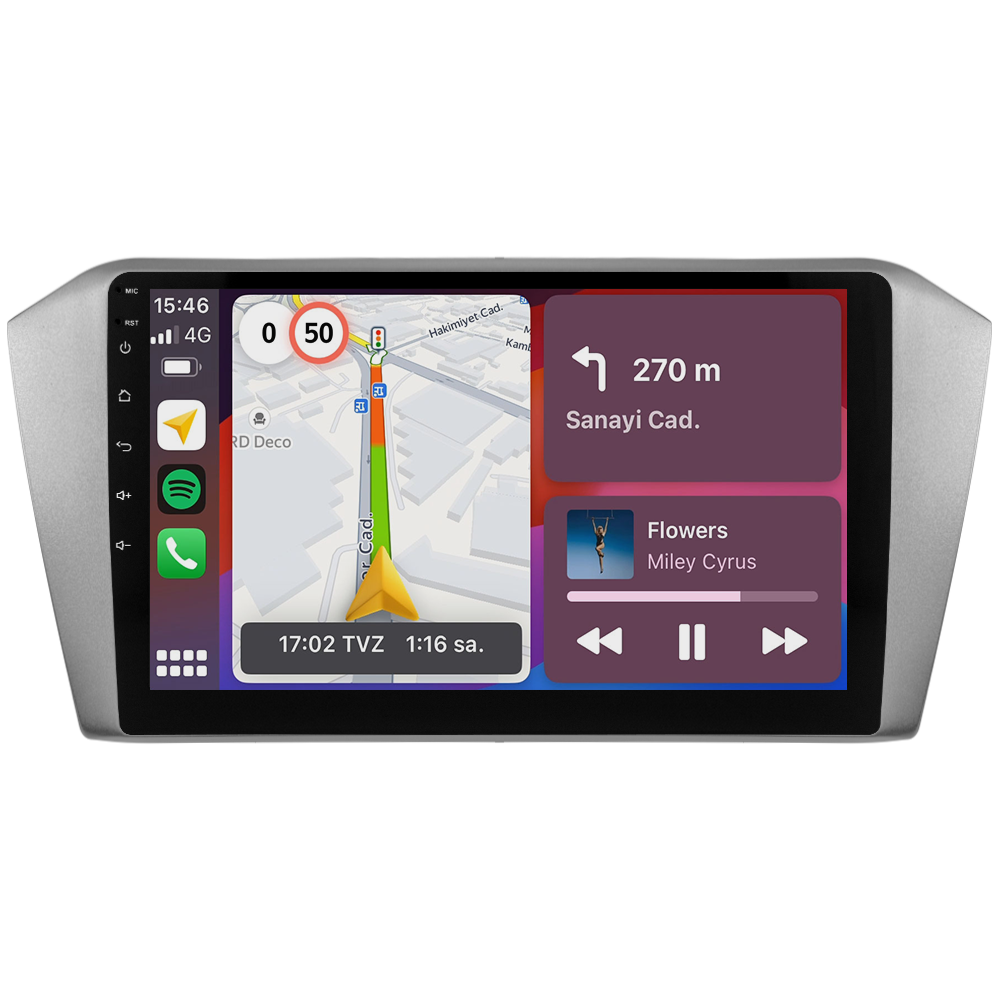 Volkswagen Passat B8 Android Multimedya Sistemi (2015-2023) CRV4574XP Gri Çerçeve