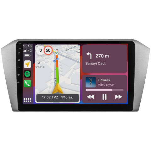Volkswagen Passat B8 Android Multimedya Sistemi (2015-2023) CRV4574XP Gri Çerçeve