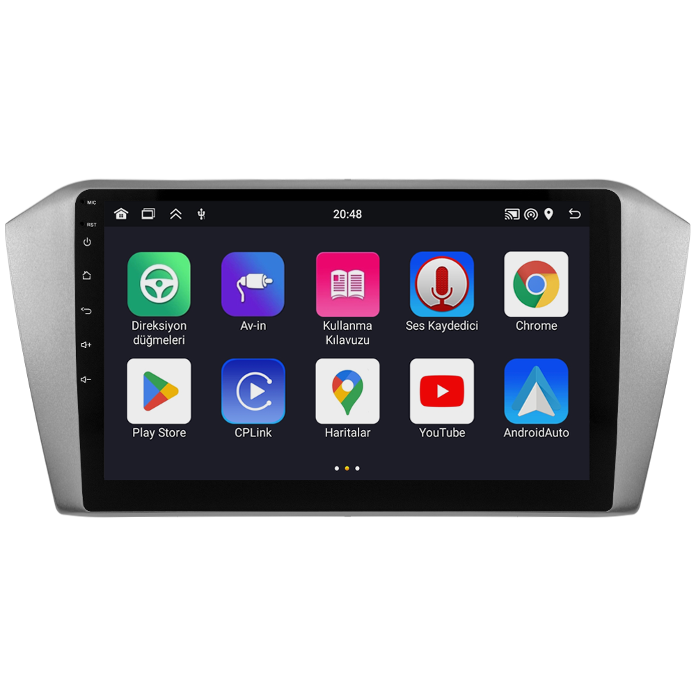 Volkswagen Passat B8 Android Multimedya Sistemi (2015-2023) CRV4574XP Gri Çerçeve