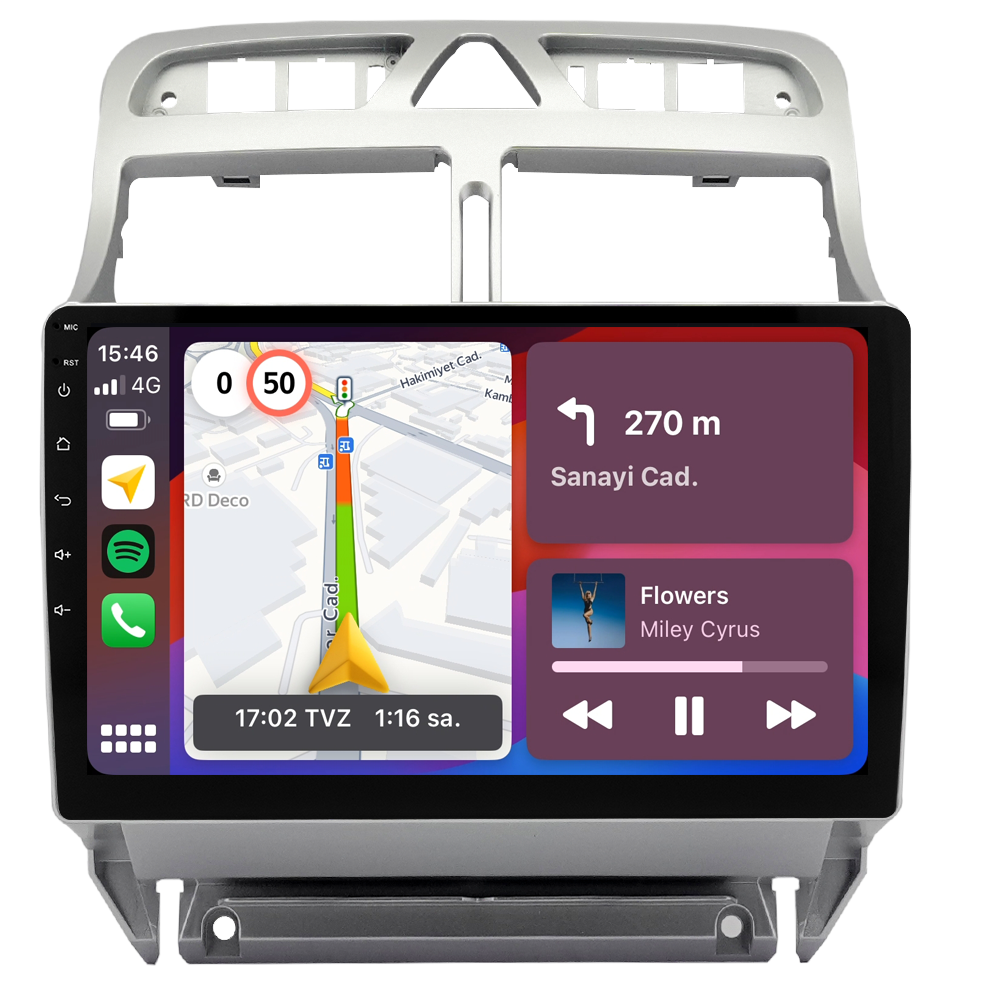 Peugeot 307 Android Multimedya Sistemi (2001-2008) CRV4424XP