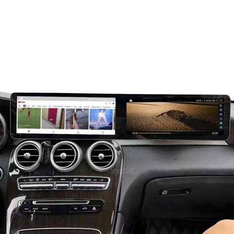 Mercedes W205 Çift 12.3'' Ekran Android Multimedya – CarPlay + Android Auto