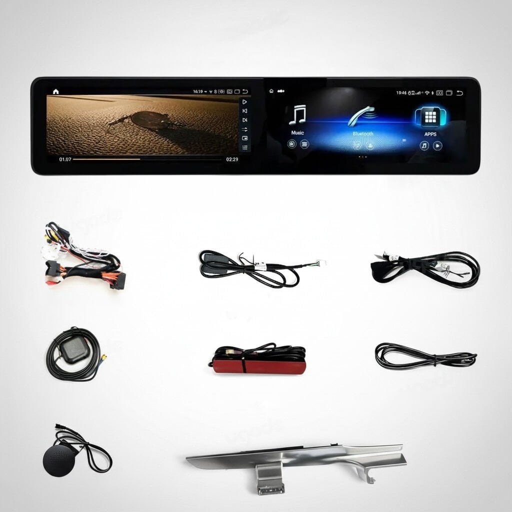 Mercedes W205 Çift 12.3'' Ekran Android Multimedya – CarPlay + Android Auto