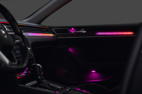 Volkswagen Passat B8 Karbon Fiber Ambiyans Aydınlatma Seti RGB 64 Renk İç Mekan Işık Paketi