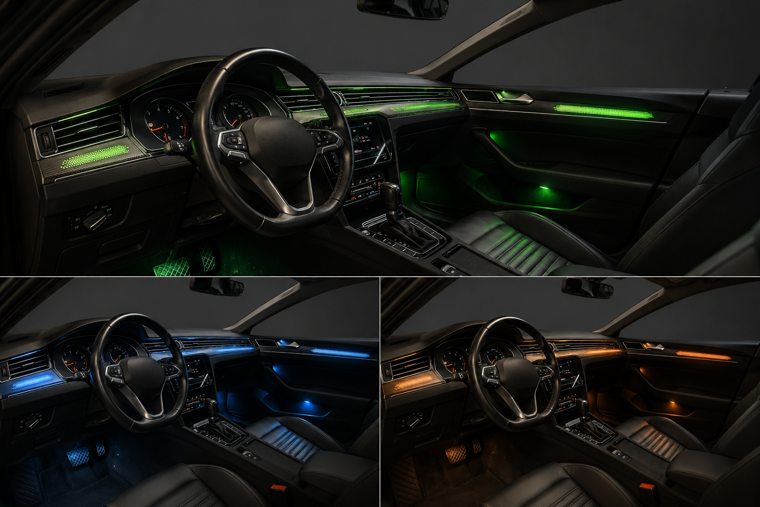 Volkswagen Passat B8 Karbon Fiber Ambiyans Aydınlatma Seti RGB 64 Renk İç Mekan Işık Paketi