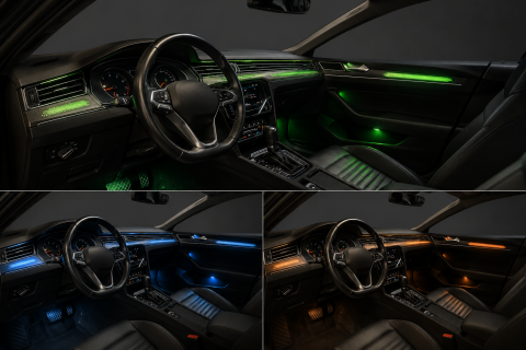 Volkswagen Passat B8 Karbon Fiber Ambiyans Aydınlatma Seti RGB 64 Renk İç Mekan Işık Paketi
