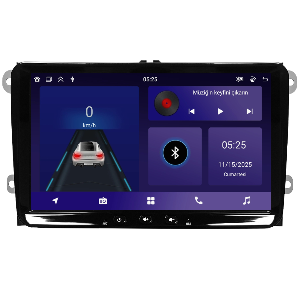 Volkswagen Scirocco Android Multimedya Sistemi (2009-2019) CRV-4580SX Piano Black Çerçeve