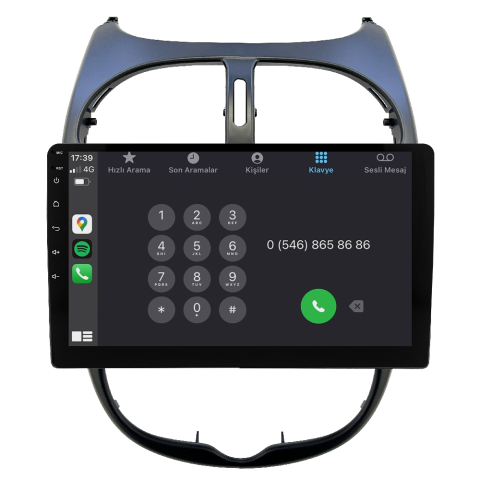 Peugeot 206 Android Multimedya Sistemi (2006-2011) CRV-4427XAA