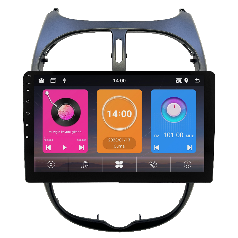 Peugeot 206 Android Multimedya Sistemi (2006-2011) CRV-4427XAA