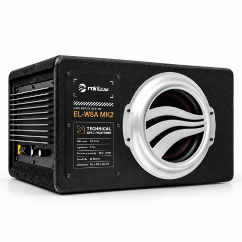 Rainbow EL-W8A MK2 20 cm 150W RMS Aktif Kabinli Subwoofer