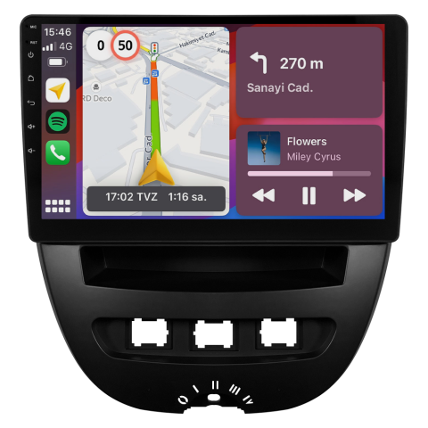 Peugeot 107 Android Multimedya Sistemi (2005-2014) CRV4844XP