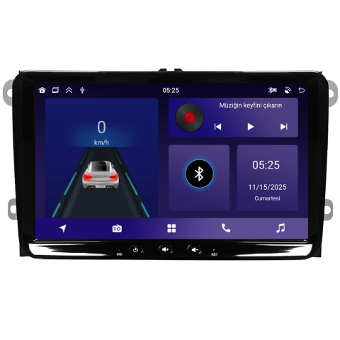 Skoda Fabia Android Multimedya Sistemi (2010-2014) CRV-4580SX Piano Black Çerçeve