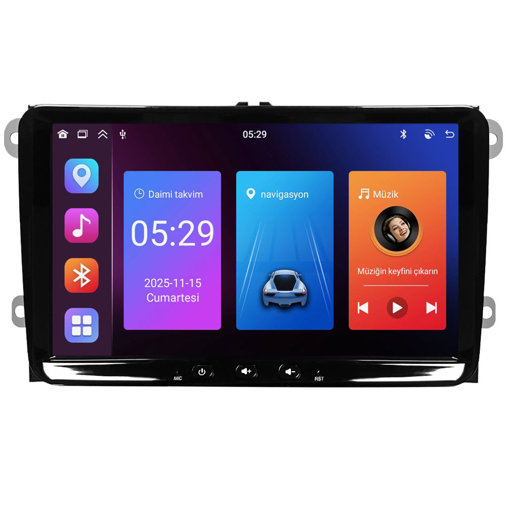 Volkswagen Jetta Android Multimedya Sistemi (2006-2018) CRV-4580SD Piano Black Çerçeve