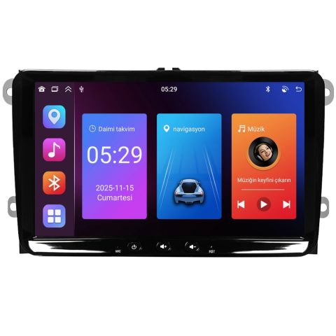 Volkswagen Jetta Android Multimedya Sistemi (2006-2018) CRV-4580SD Piano Black Çerçeve